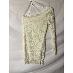 CHARLOTTE RUSSE JUNIORS SIZE MEDIUM SEXY WHITE ONE SHOULDER LACE DRESS y2K